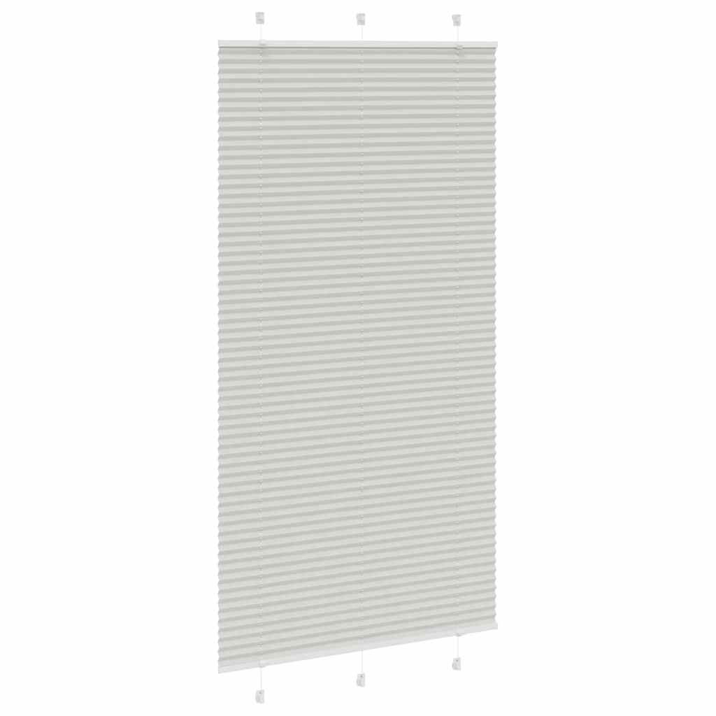 Cinzento luz plissada cega 105x200 cm largura tecido 104,4cm