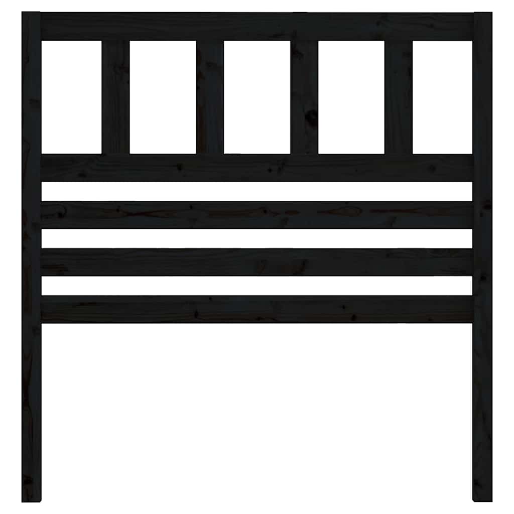 Cabeceira de cama 106x4x100 cm pinho maciço preto