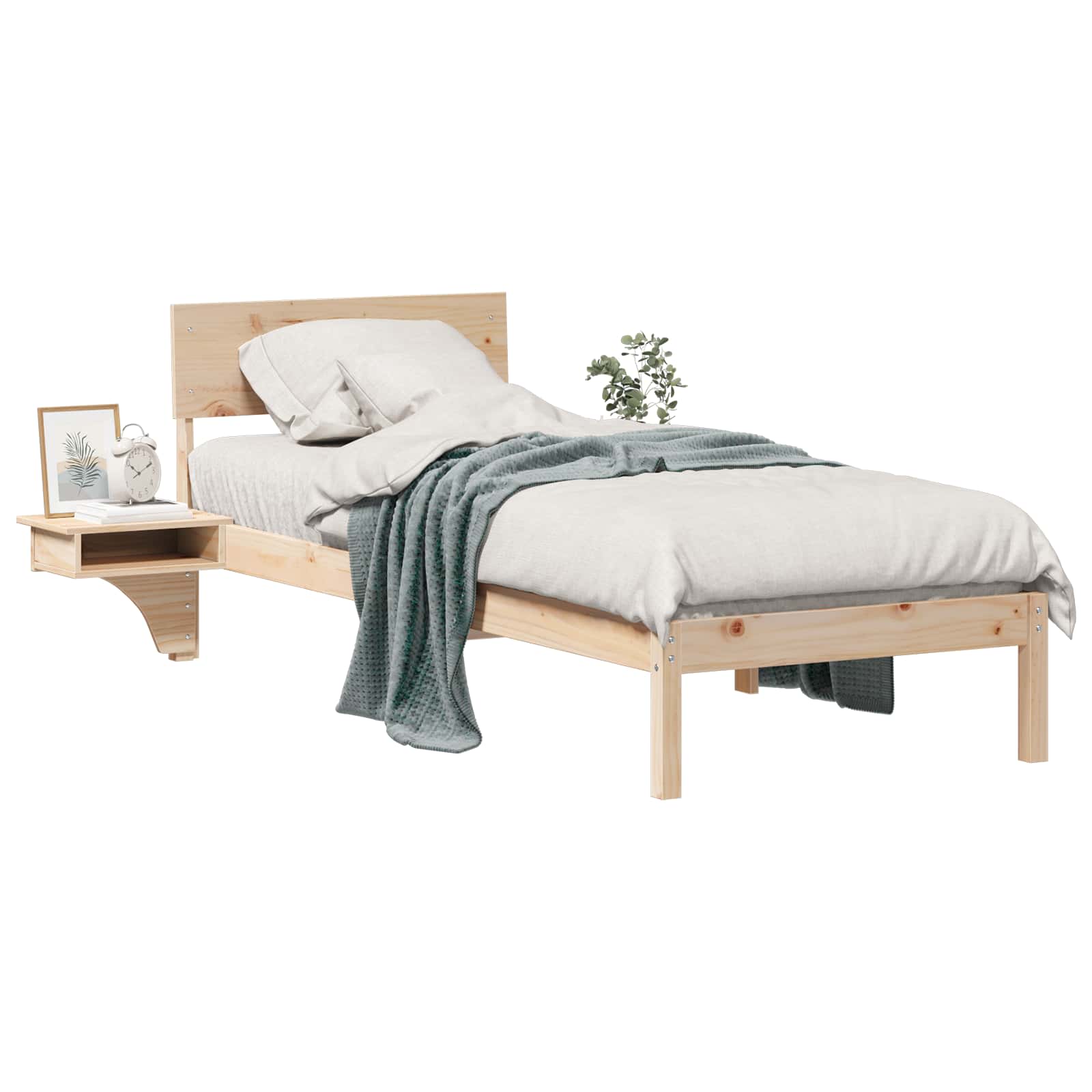 Estrutura da cama com cabeceira castanho 75 x 190 cm