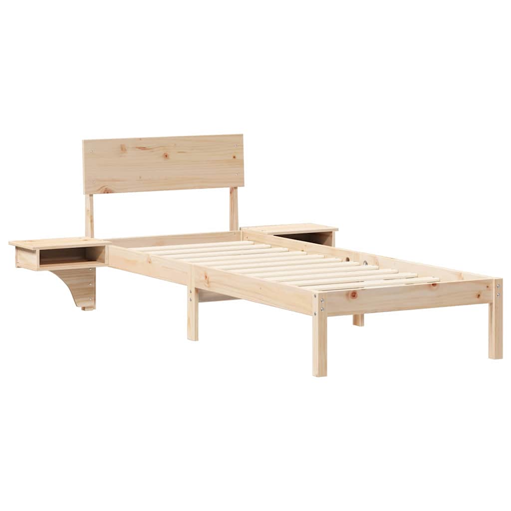 Estrutura da cama com cabeceira castanho 75 x 190 cm