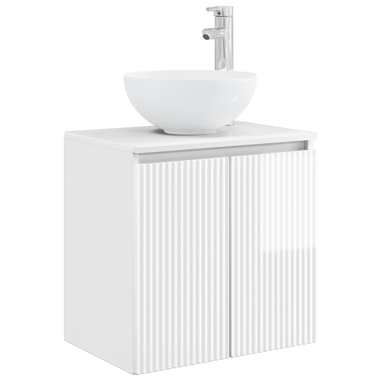 Vaidade com pia suspensa branco brilhante 49,5 x 35 x 63 cm