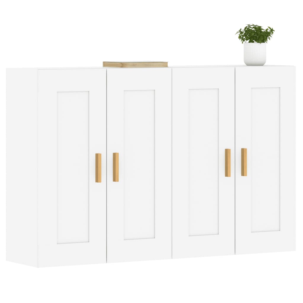Móveis de parede 2 pcs derivados de madeira branco