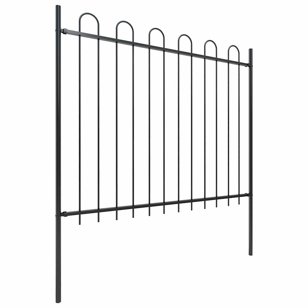 Cerca de jardim com arco superior em aço 1172x150 cm preta