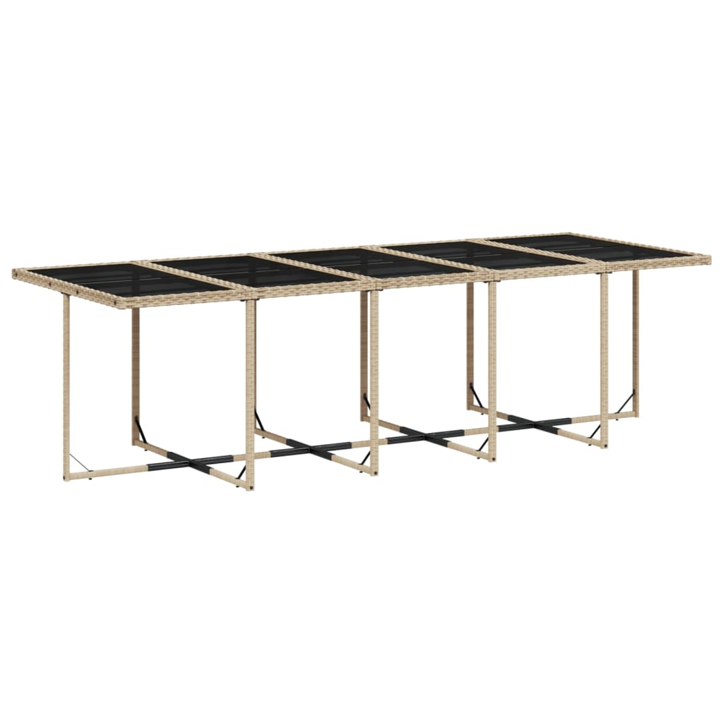 11 Pcs conjunto de jantar p/ jardim com almofadões vime PE bege