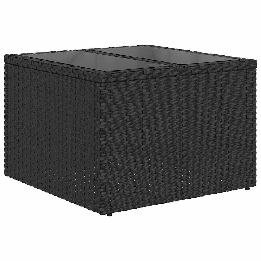 Conjunto de sofá de jardim com 8 peças e almofadas em rattan sintético preto