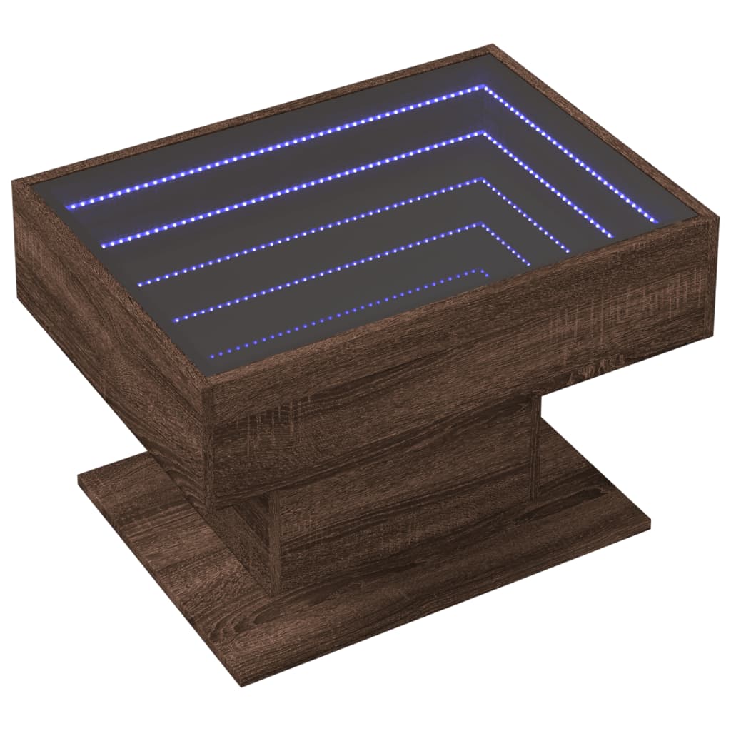 Mesa de centro c/ leds 70x50x45 cm derivados de madeira