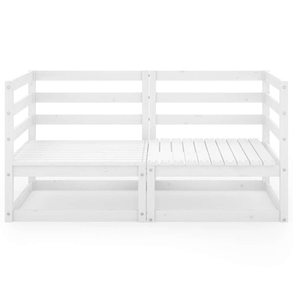 Sofá de 2 lugares para jardim pinho maciço branco