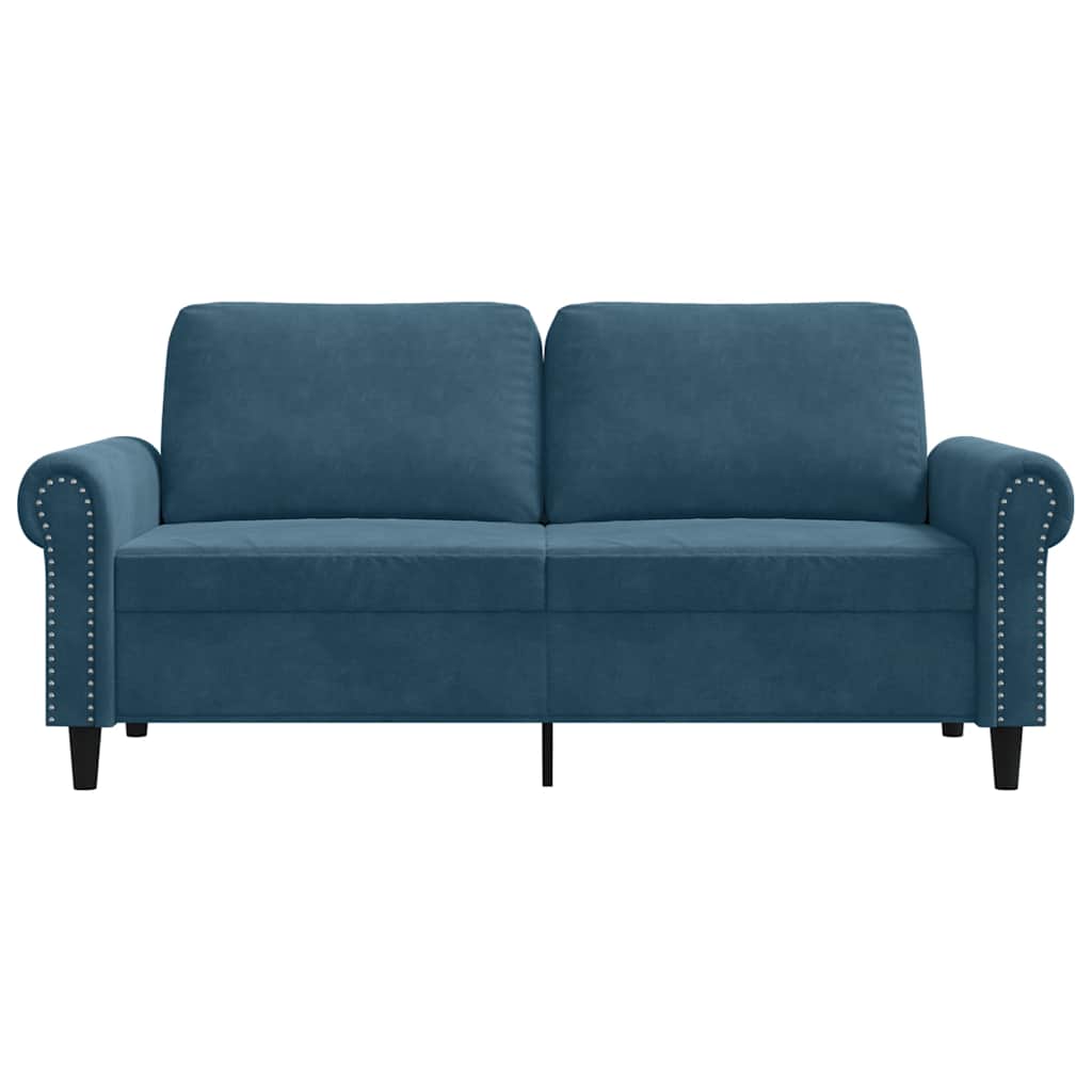 Sofá de 2 lugares veludo 140 cm azul