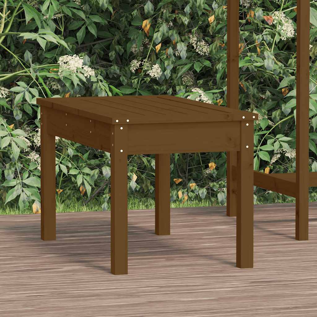 Banco de jardim 80x44x45cm madeira de pinho maciça castanho-mel