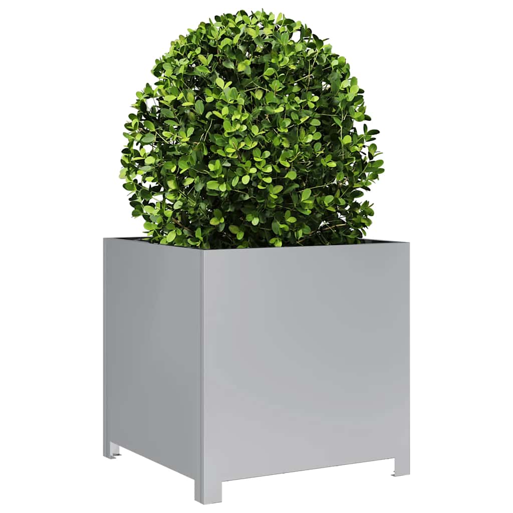 Vaso/floreira de jardim 50x50x50 cm aço galvanizado