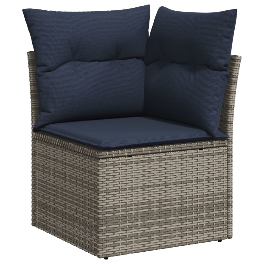 Conjunto de sofá de jardim com 8 peças e almofadas em rattan sintético cinza