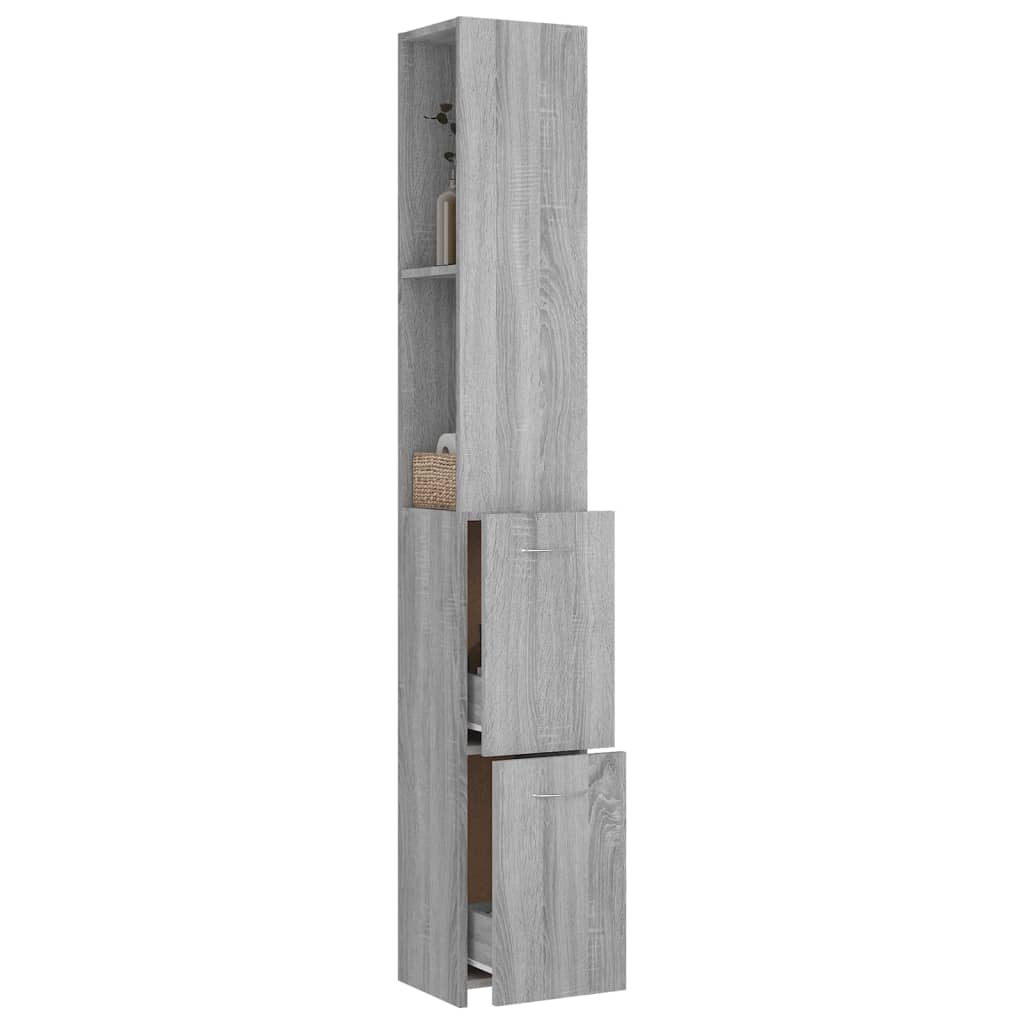Armário wc 25x26,5x170 cm derivados de madeira sonoma cinzento