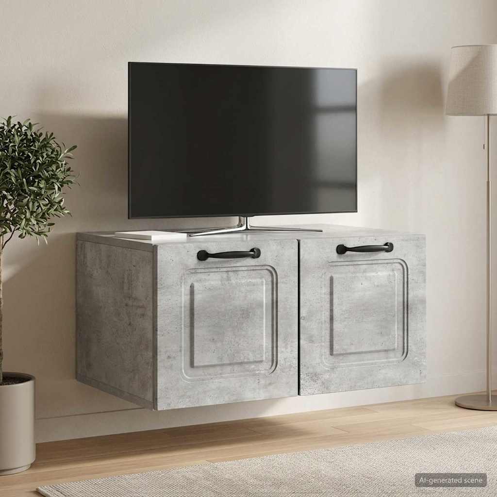 Gabinete de TV de parede cinzento cimento 59,5 x 41 x 30 cm