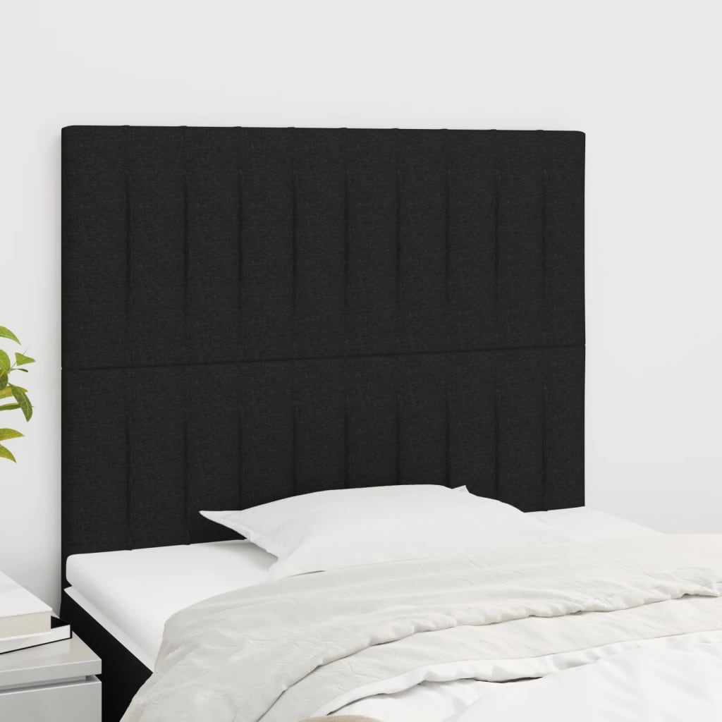 Cabeceira preta 90x5x118/128 cm tecido