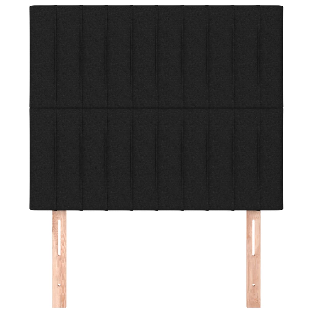 Cabeceira preta 90x5x118/128 cm tecido