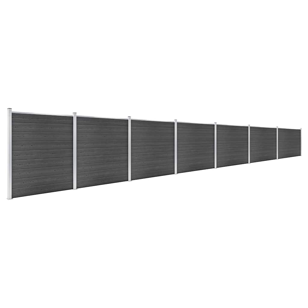 Conjunto de painel de vedação wpc 1218x186 cm preto