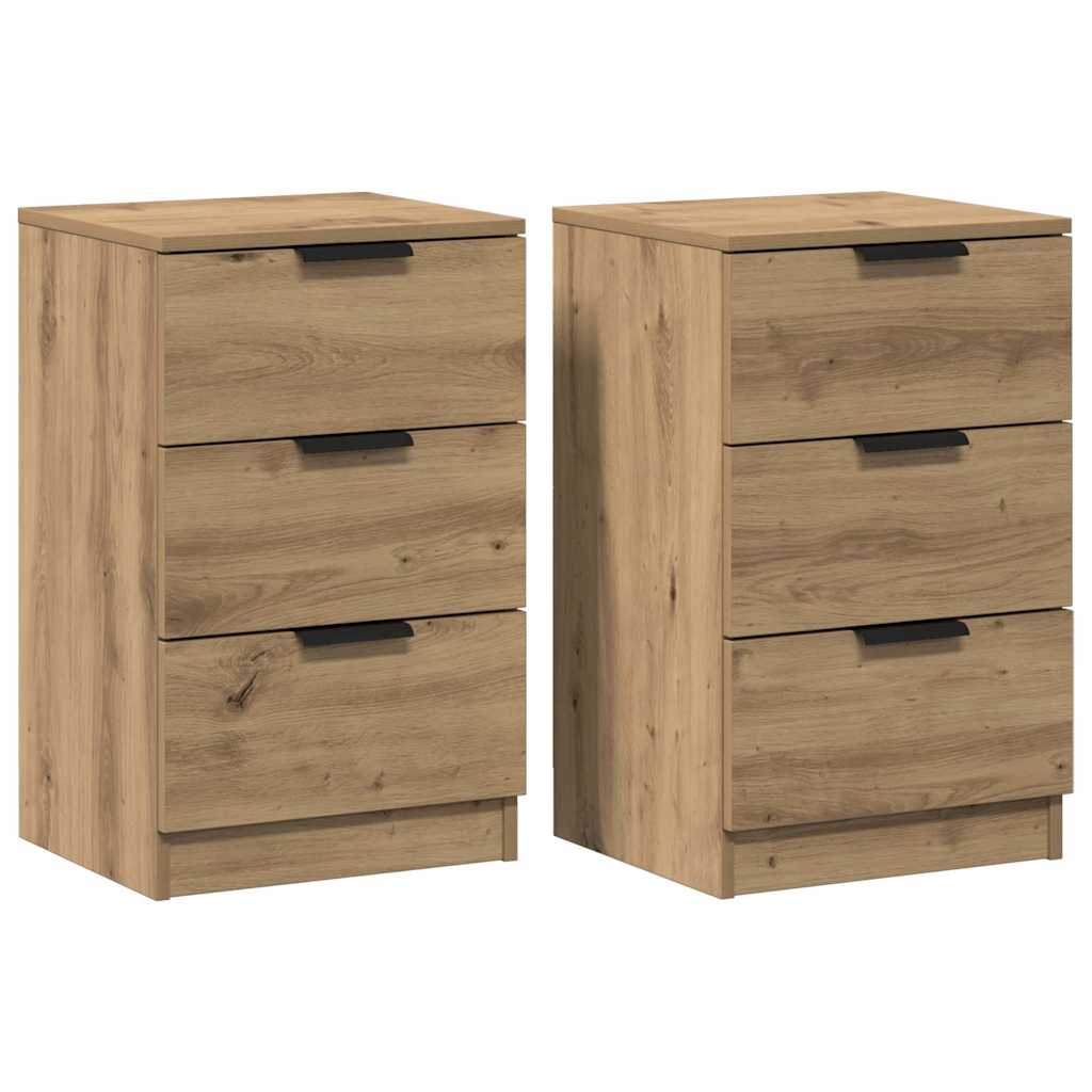 Mesas de cabeceira 2pcs derivados de madeira carvalho artisiano