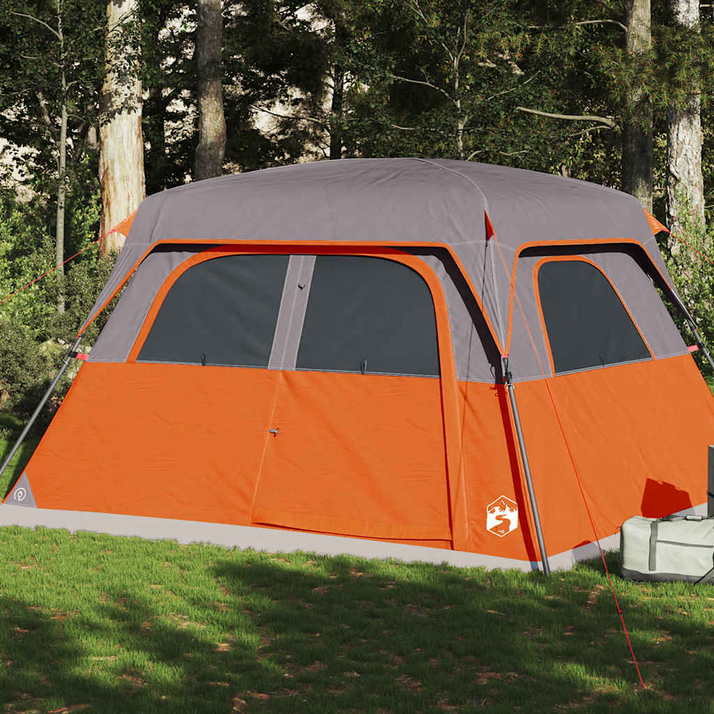 Tenda familiar estilo cabana para 6 pessoas impermeável laranja