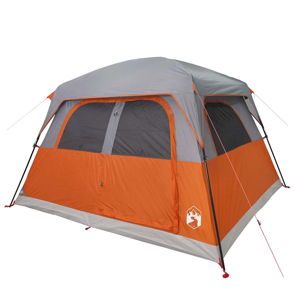 Tenda familiar estilo cabana para 6 pessoas impermeável laranja
