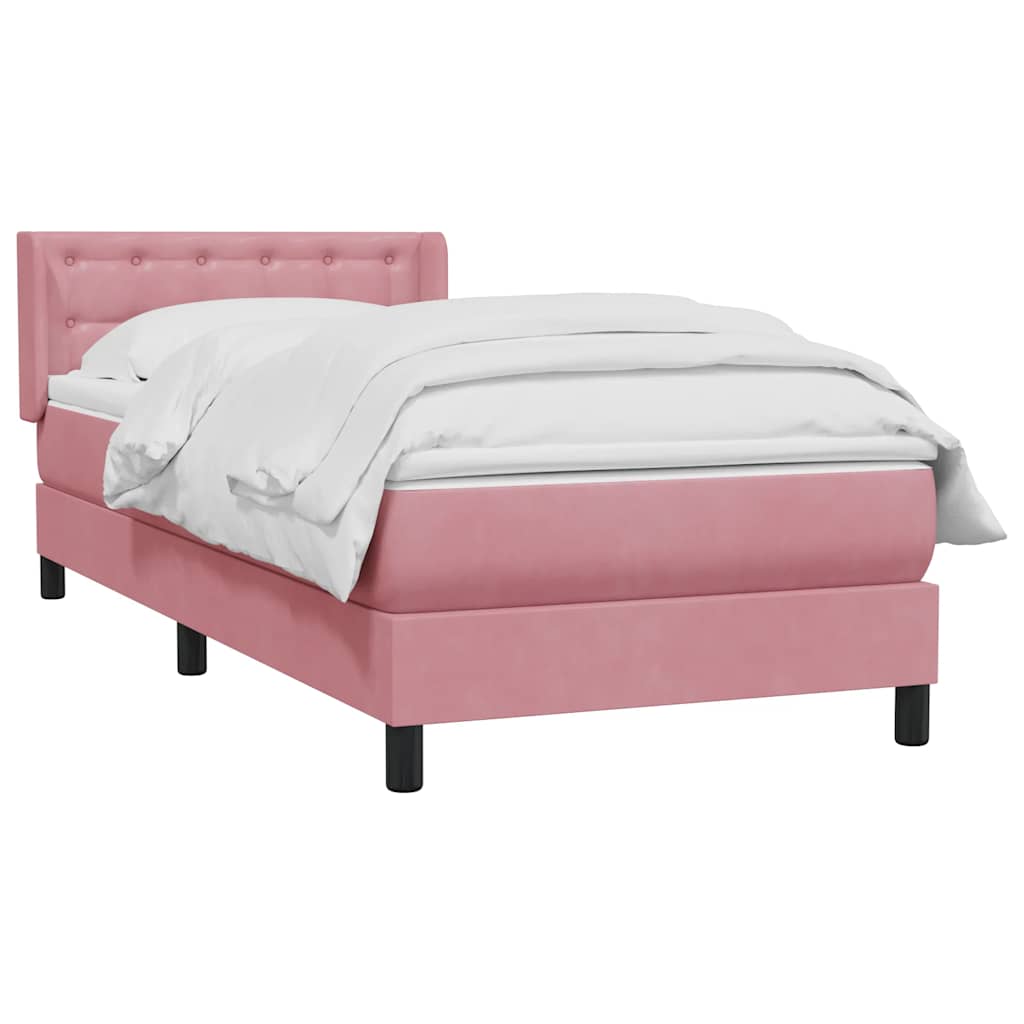 Cama com molas/colchão 80x220 cm veludo rosa