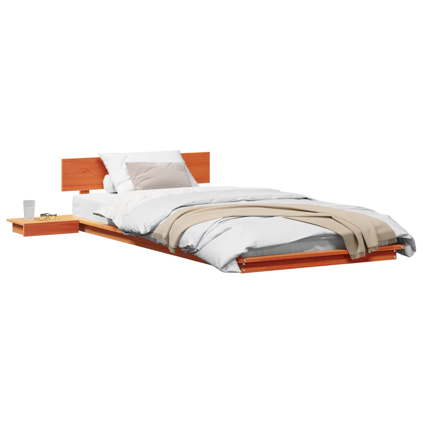 Estrutura da cama castanho 80 x 200 cm madeira