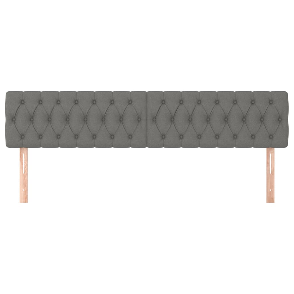 Cabeceiras cinzento-escuro 200x7x78/88 cm tecido