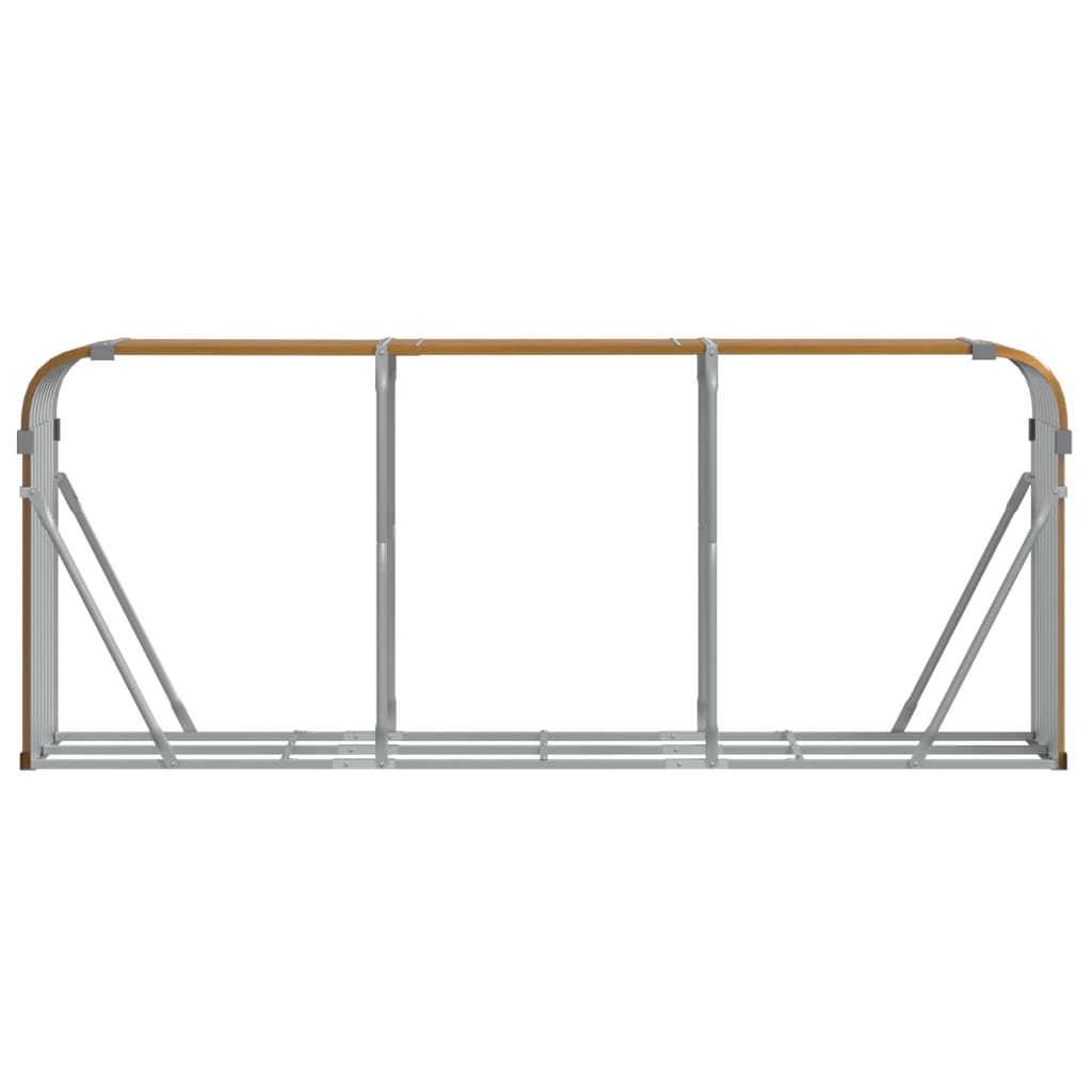 Suporte de lenha 234x45x100 cm aço galvanizado aspeto de madeira