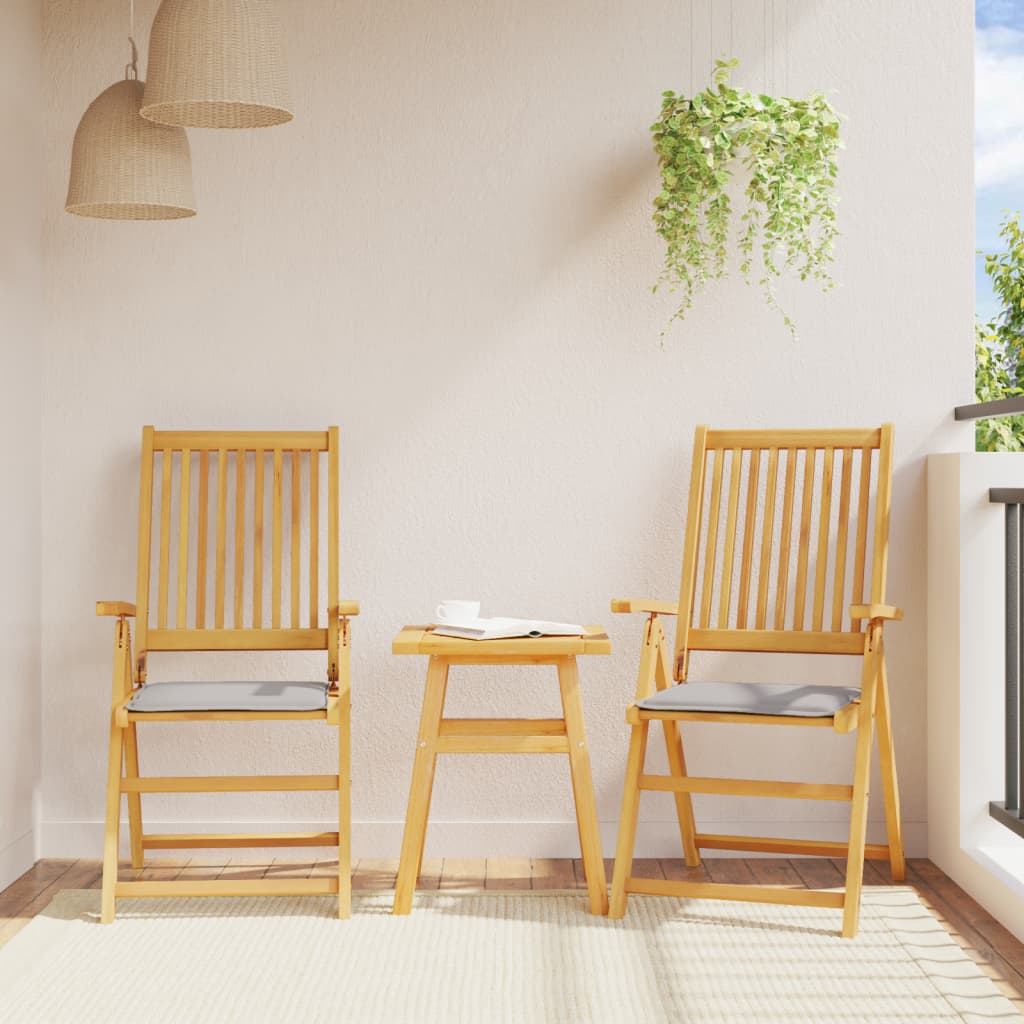 Almofadas de assento de jardim 2 pcs 45x45x2 cm cinzento-claro