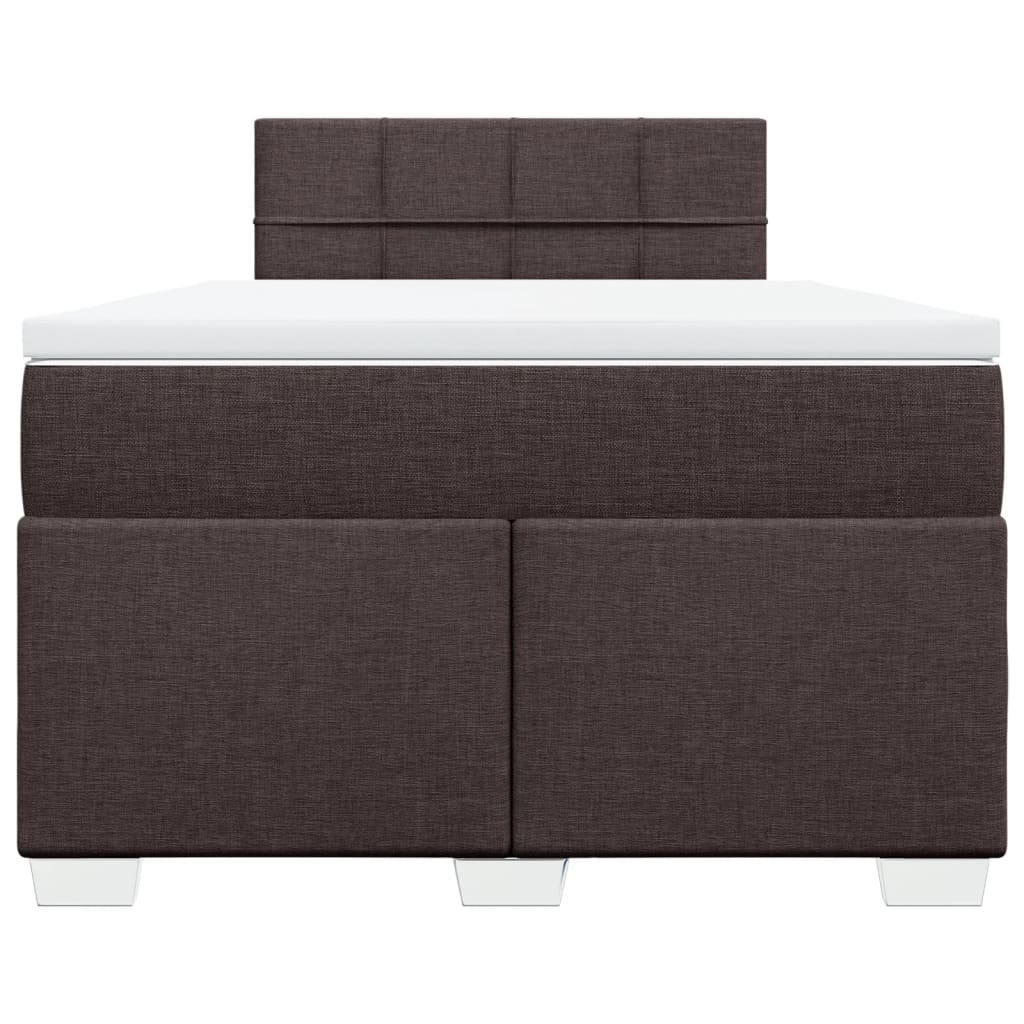 Cama boxspring com colchão 120x190 cm tecido castanho-escuro