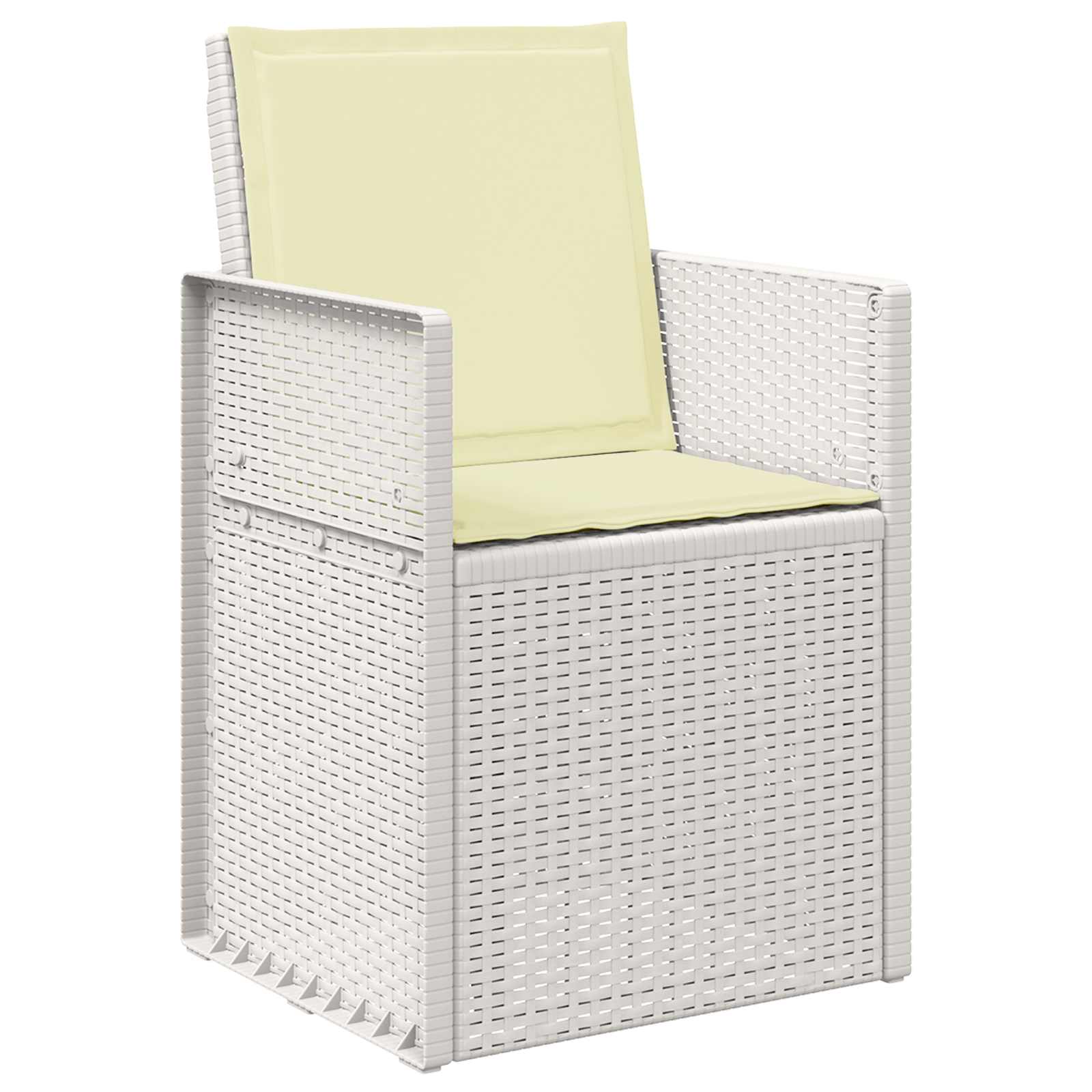 Cadeiras de jantar para jardim 2 unid. branco e creme PP