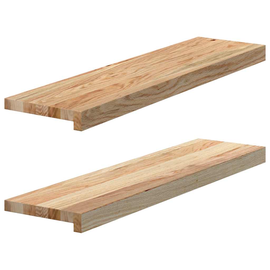 Soleiras da janela 2 pcs 80x20x2 cm carvalho maciço não tratado