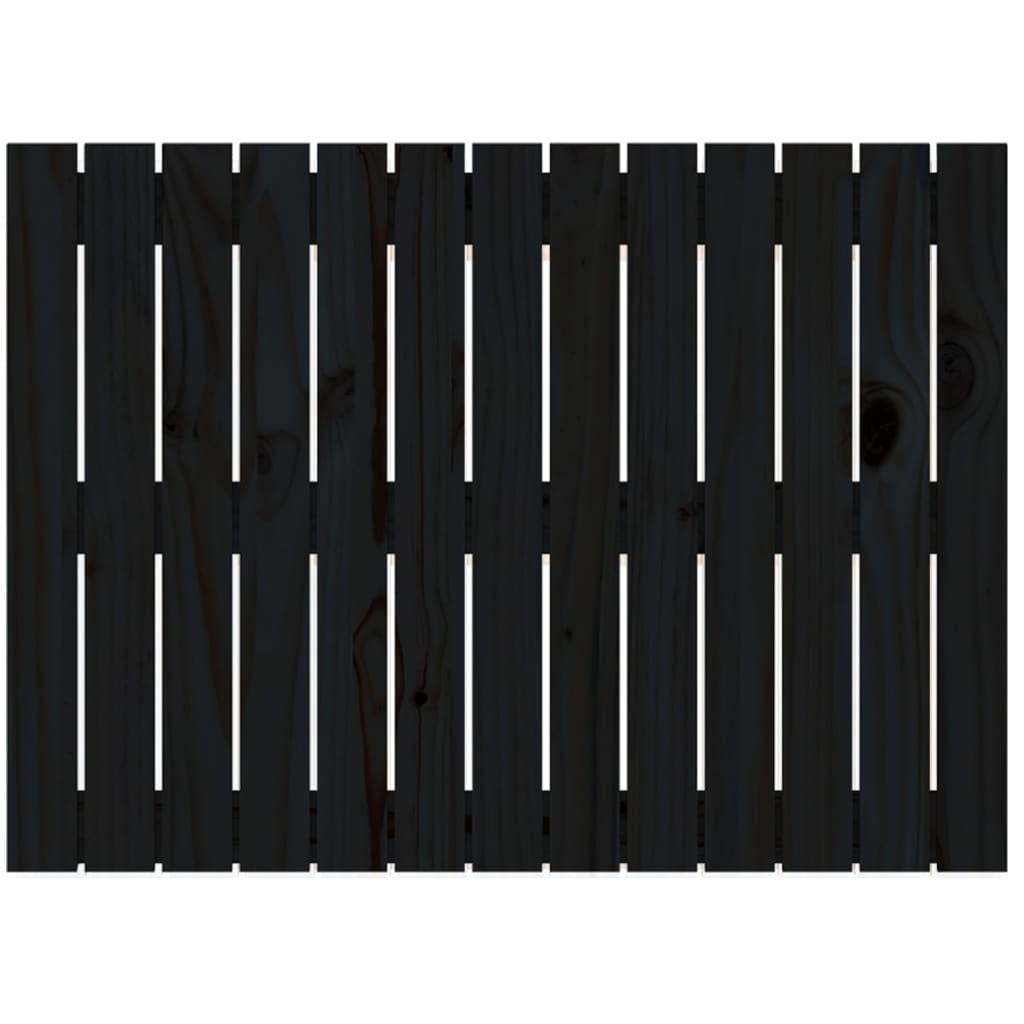 Cabeceira de parede 82,5x3x60 cm madeira de pinho maciça preto