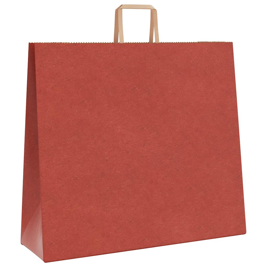Sacos de papel 250 unid com alças vermelhas 54x15x49 cm