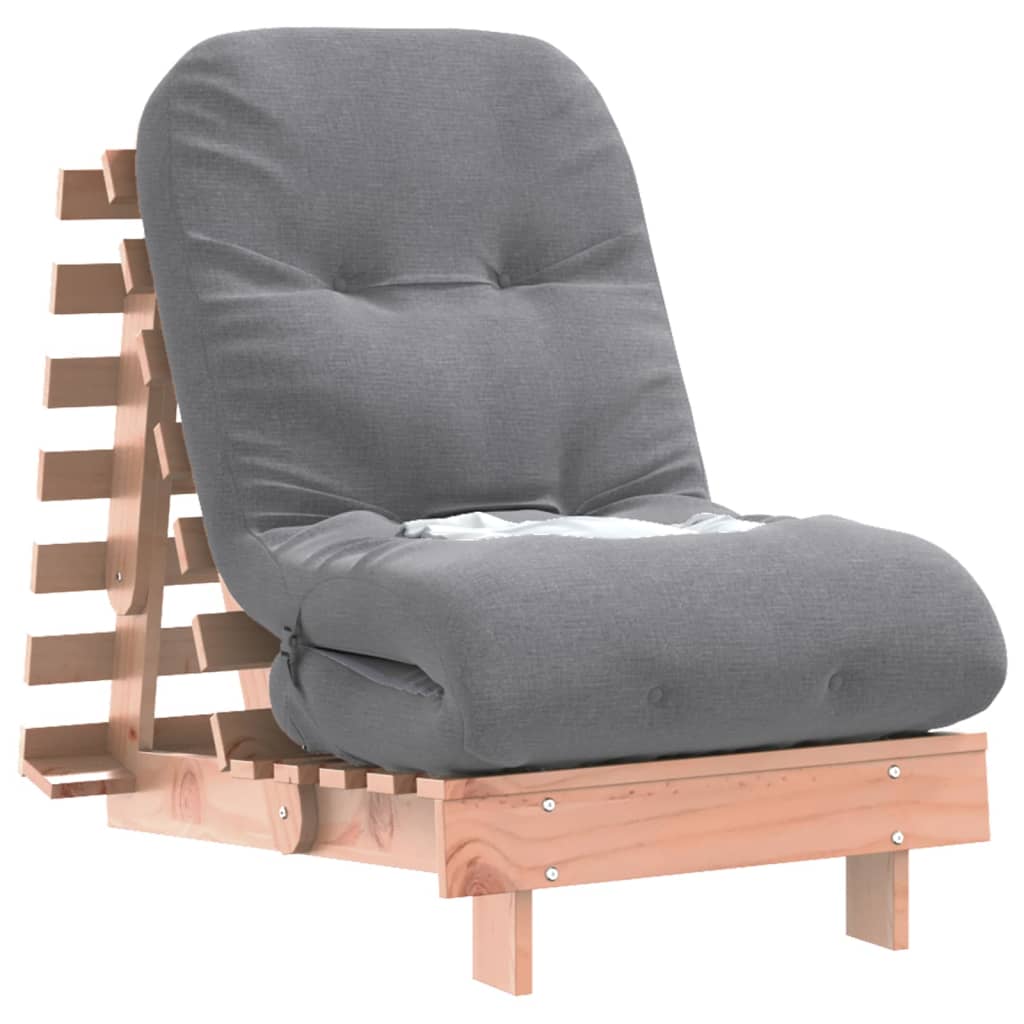 Sofá-cama futon com colchão 60x206x11 cm madeira douglas maciça