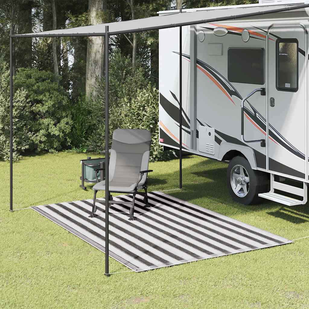 Tapete de campismo para tenda 200x300 cm antracite e branco
