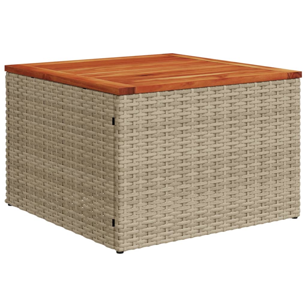 9 Pcs conjunto de sofás p/ jardim com almofadões vime PE bege