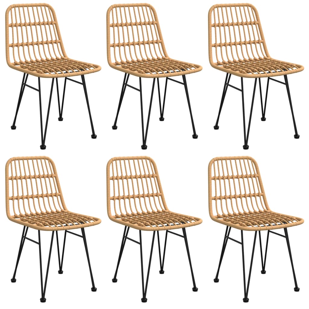 7 Pcs conjunto de jantar para jardim vime PE