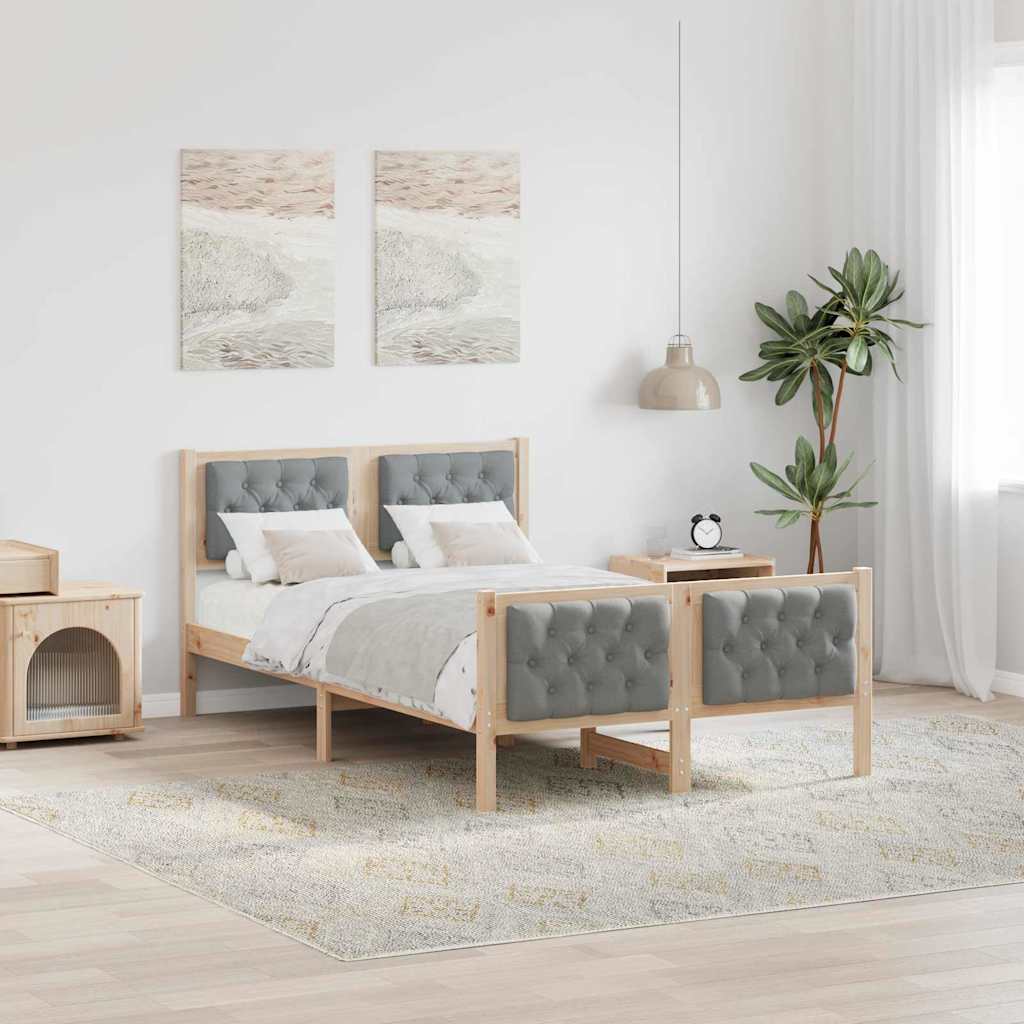 Estrutura da cama com cabeceira cinzento-claro 120 x 200 cm