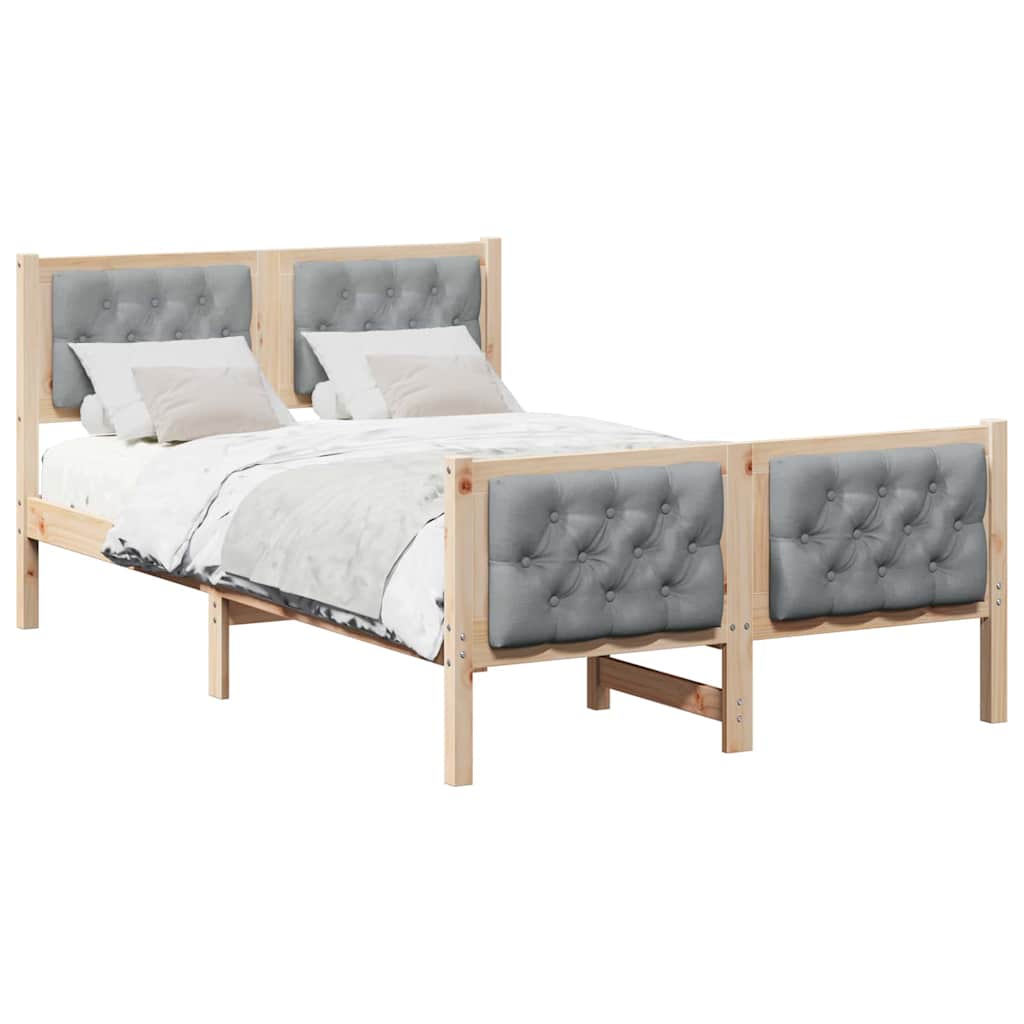 Estrutura da cama com cabeceira cinzento-claro 120 x 200 cm