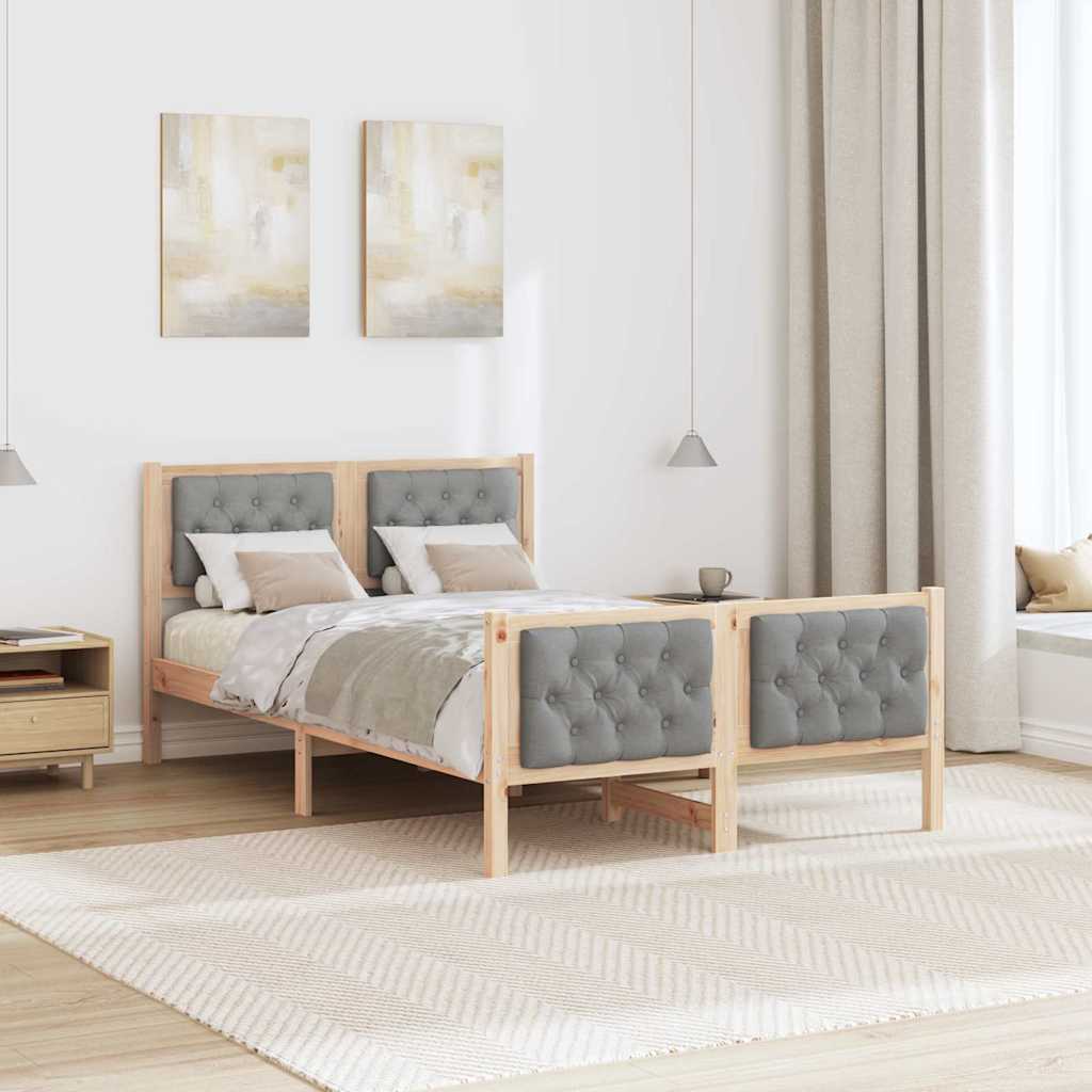 Estrutura da cama com cabeceira cinzento-claro 120 x 200 cm