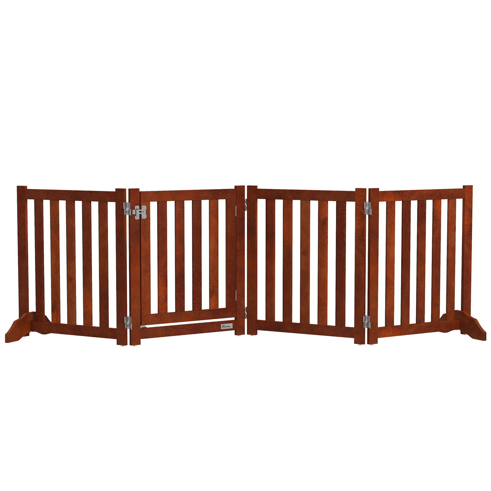 Barreira de segurança para cães dobrável barreira para cães pequenos com 4 painéis com suporte de pé 205x30x60 cm madeira