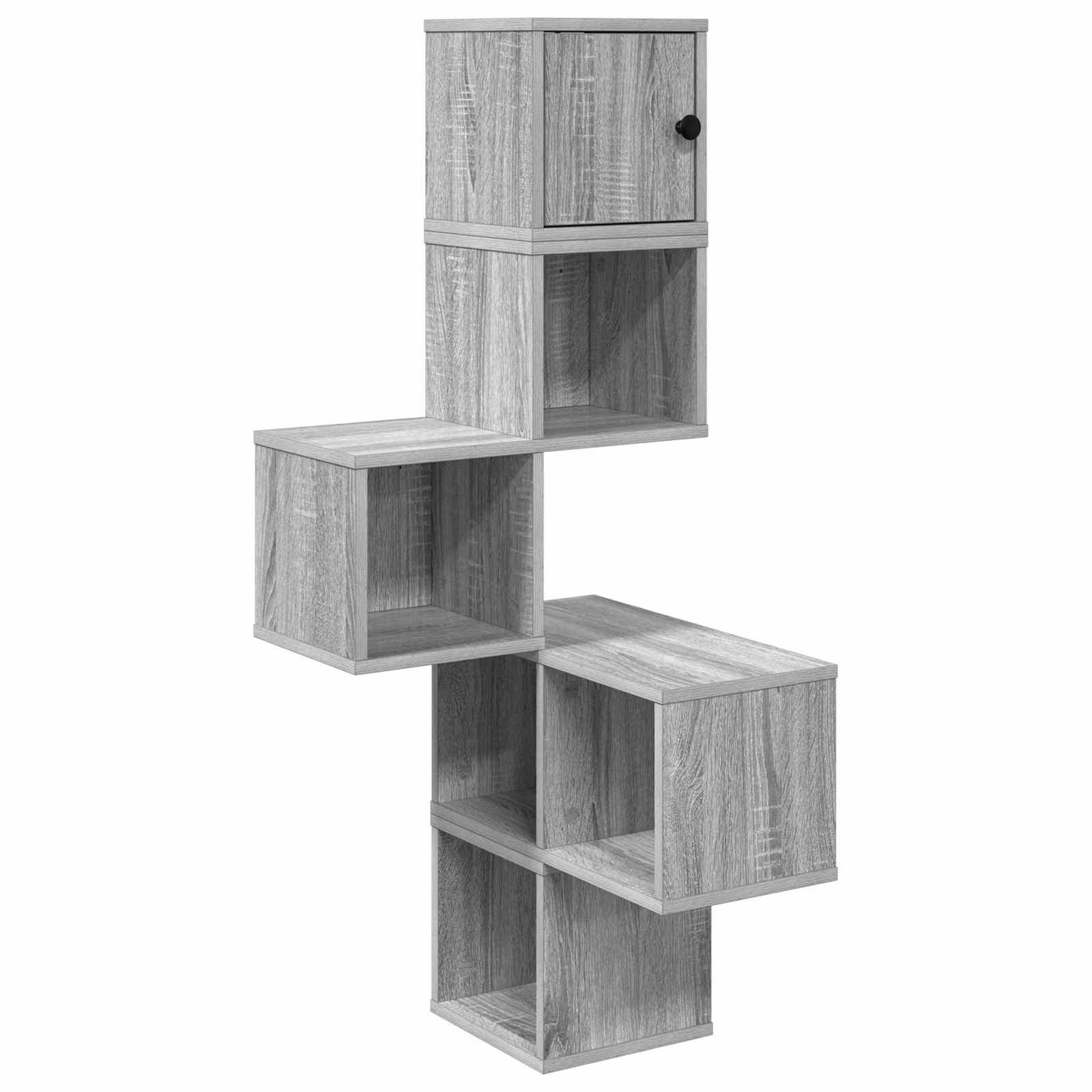 Estante de canto de parede sonoma cinzento 48 x 48 x 120 cm