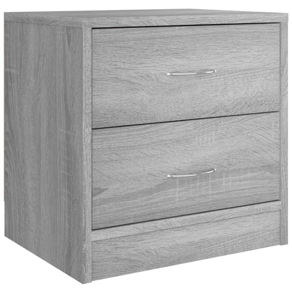 Mesa cabeceira 2pcs 40x30x40cm derivado madeira cinzento sonoma