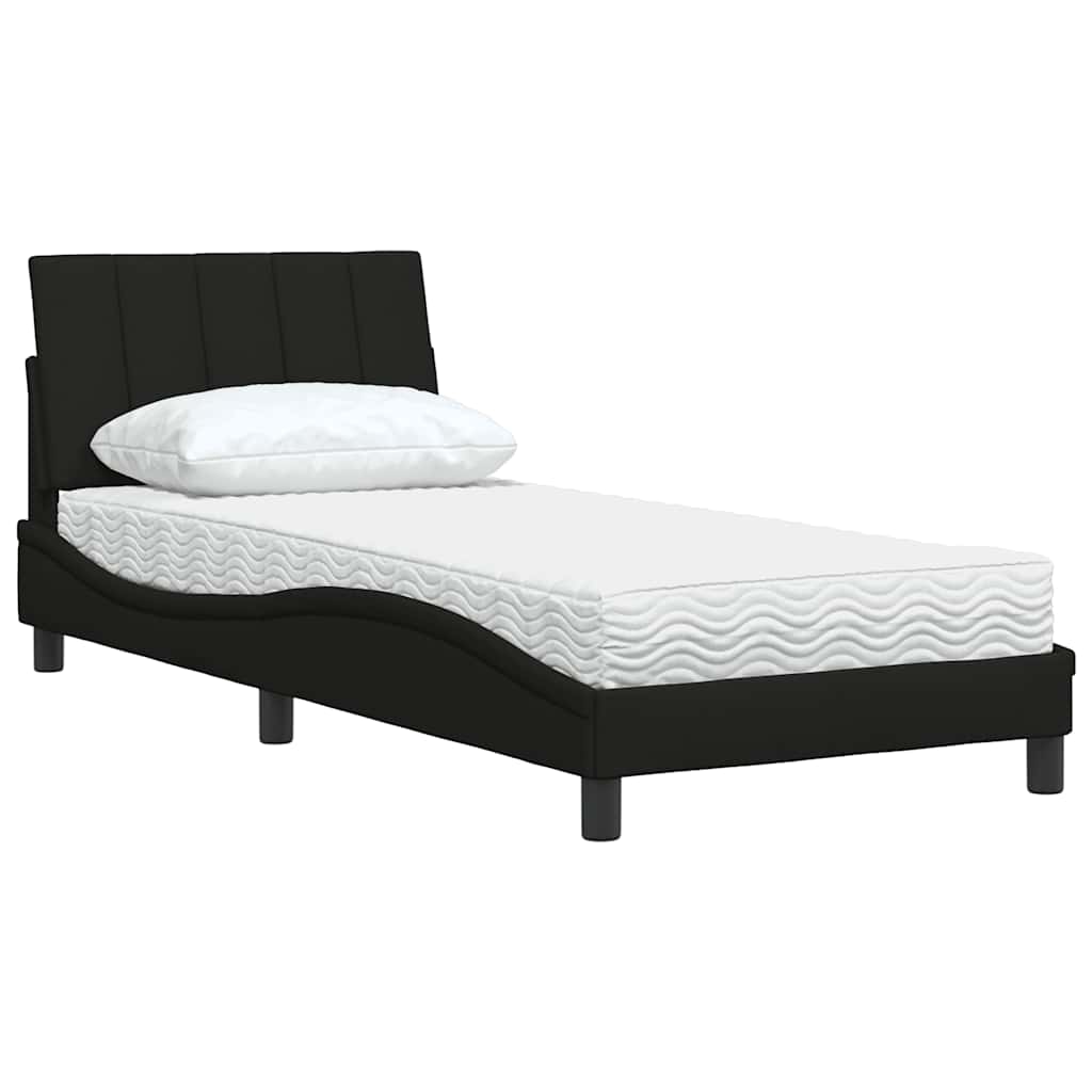 Cama com colchão hanko 90x200 cm tecido preto