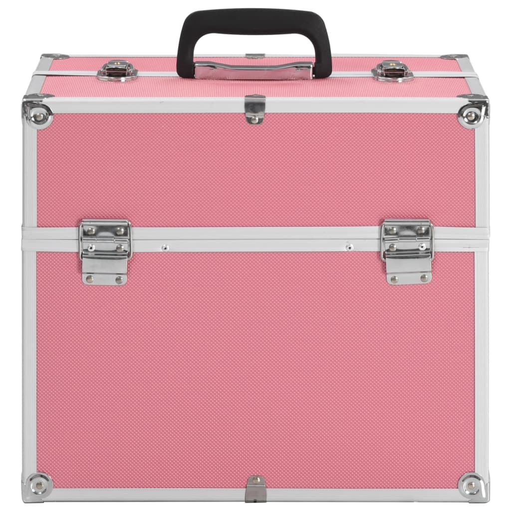 Caixa de maquilhagem 38x23x34 cm alumínio cor-de-rosa