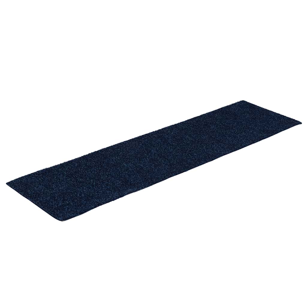 Tapetes de escada autoadesivos 30 peças 76x20 cm azul marinho retangular