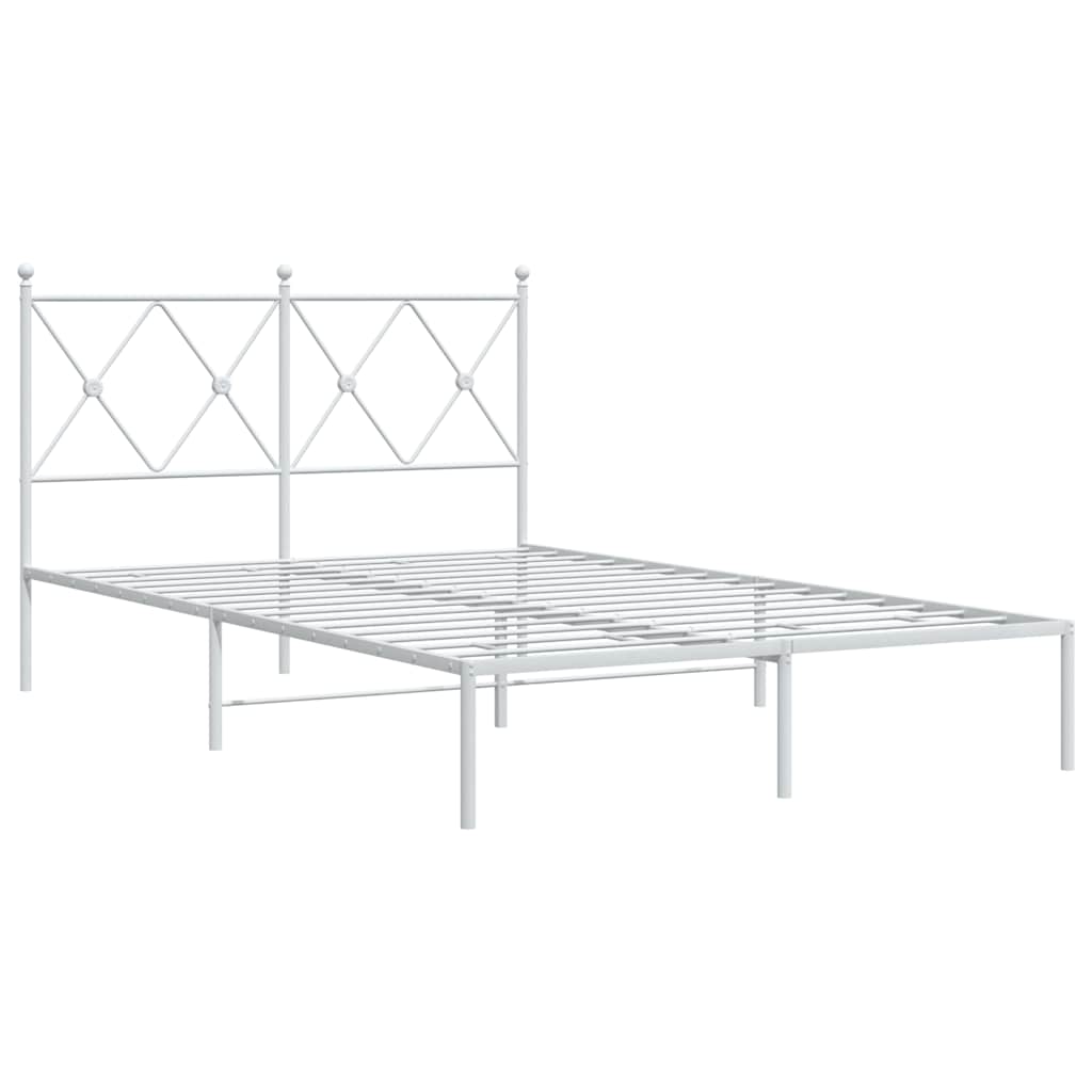 Estrutura de cama com cabeceira 120x200 cm metal branco
