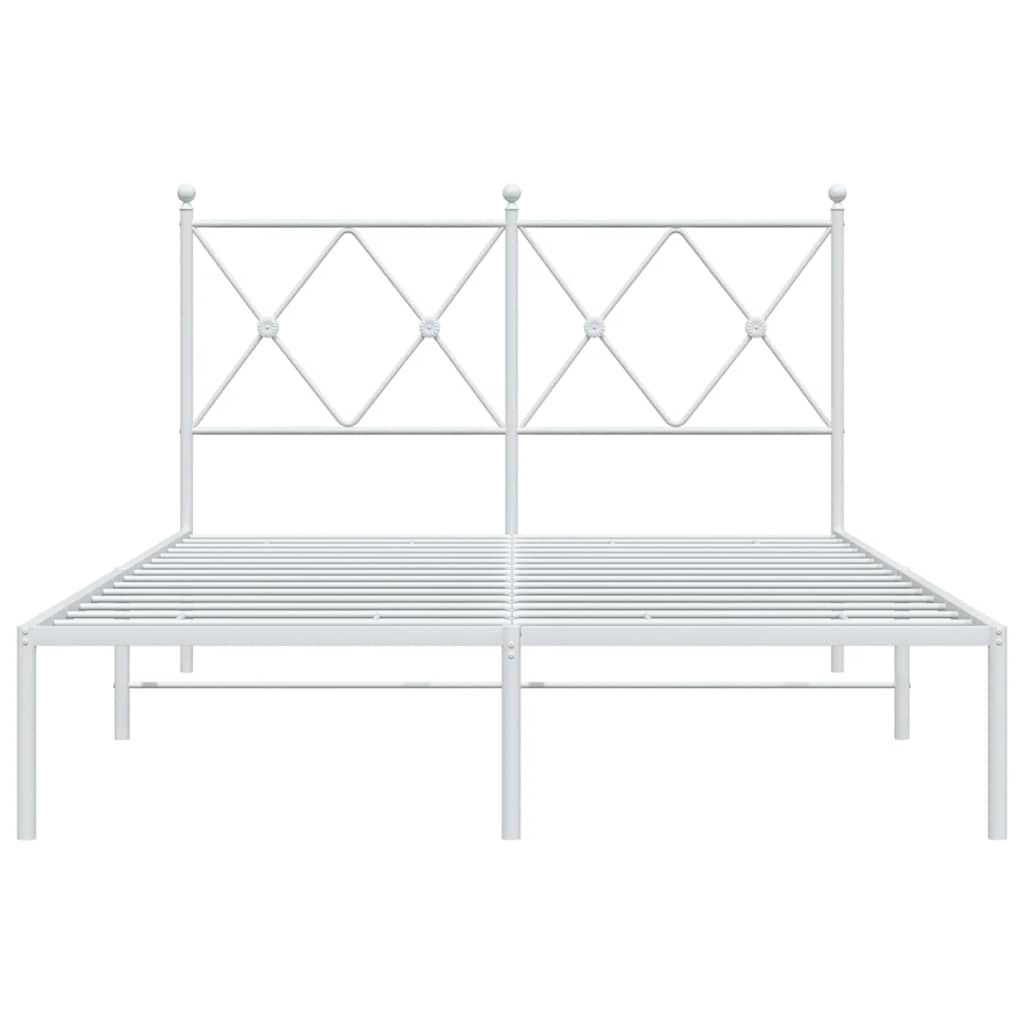 Estrutura de cama com cabeceira 120x200 cm metal branco