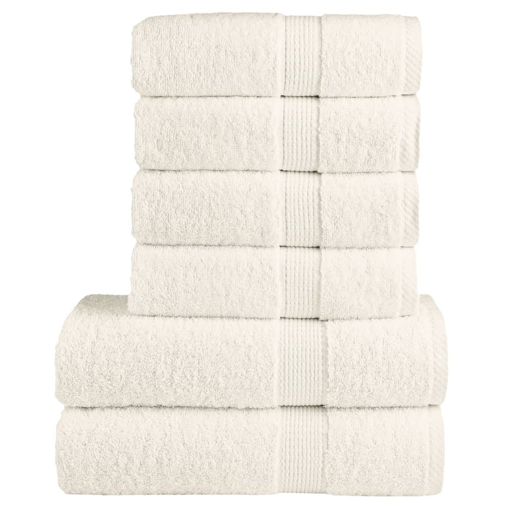 6 Pcs conjunto de toalhas premium solund 600 gsm creme