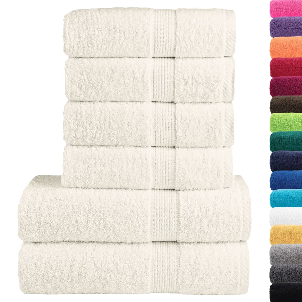 6 Pcs conjunto de toalhas premium solund 600 gsm creme